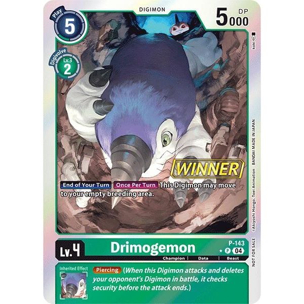 Image for Drimogemon - P-143 (Store Tournament 2024 Jul. - Sep. Winner Pack) (P-143 P) (D-PR) - Digimon Card Game