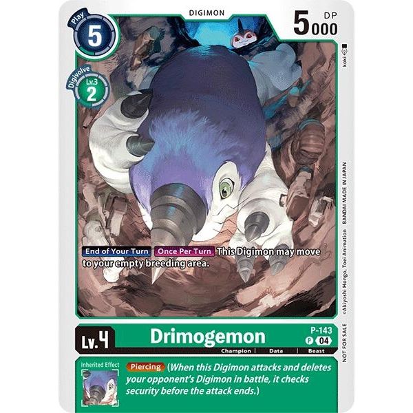 Image for Drimogemon - P-143 (Store Tournament 2024 Jul. - Sep. Participation Pack) (P-143 P) (D-PR) - Digimon Card Game