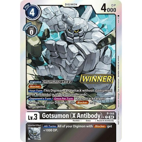 Image for Gotsumon (X Antibody) - P-144 (Store Tournament 2024 Jul. - Sep. Winner Pack) (P-144 P) (D-PR) - Digimon Card Game