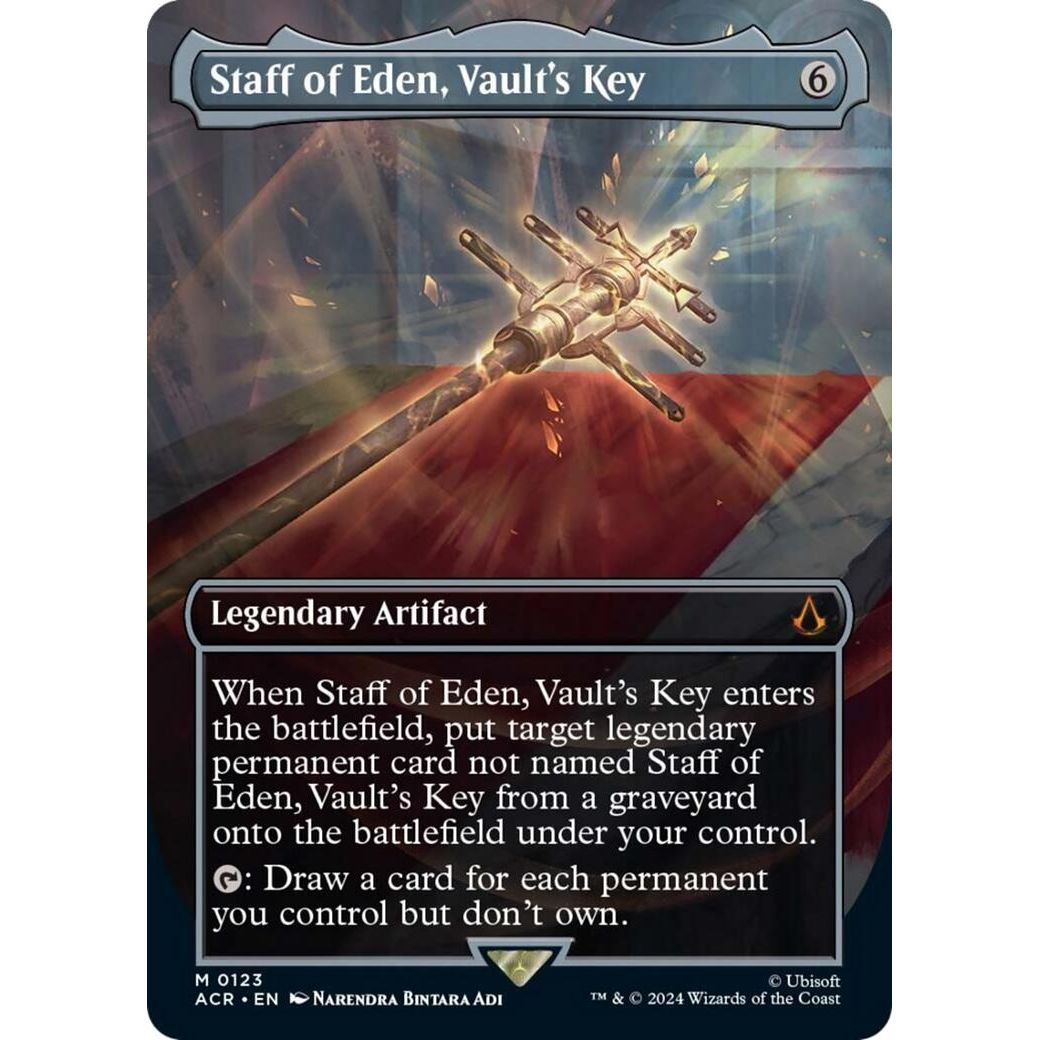 Image for Staff of Eden, Vault's Key (Borderless) (123) (ACR) - Magic: The Gathering