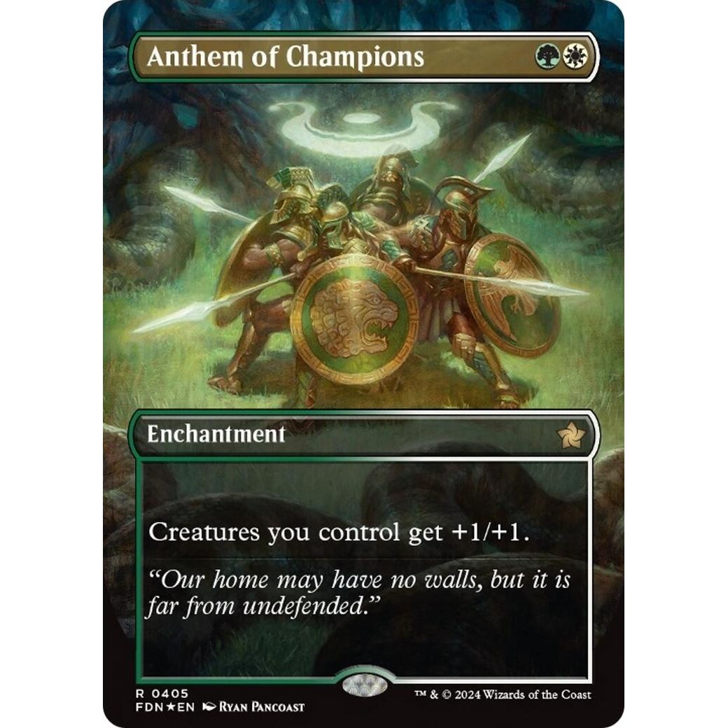 Image for Anthem of Champions (Borderless) (Mana Foil) (405) (FDN) - Magic: The Gathering