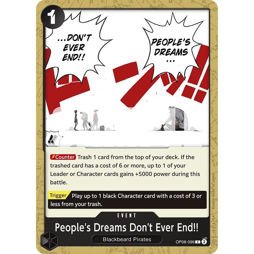 Image for People's Dreams Don't Ever End!! (OP08-096) (OP08) - One Piece Card Game