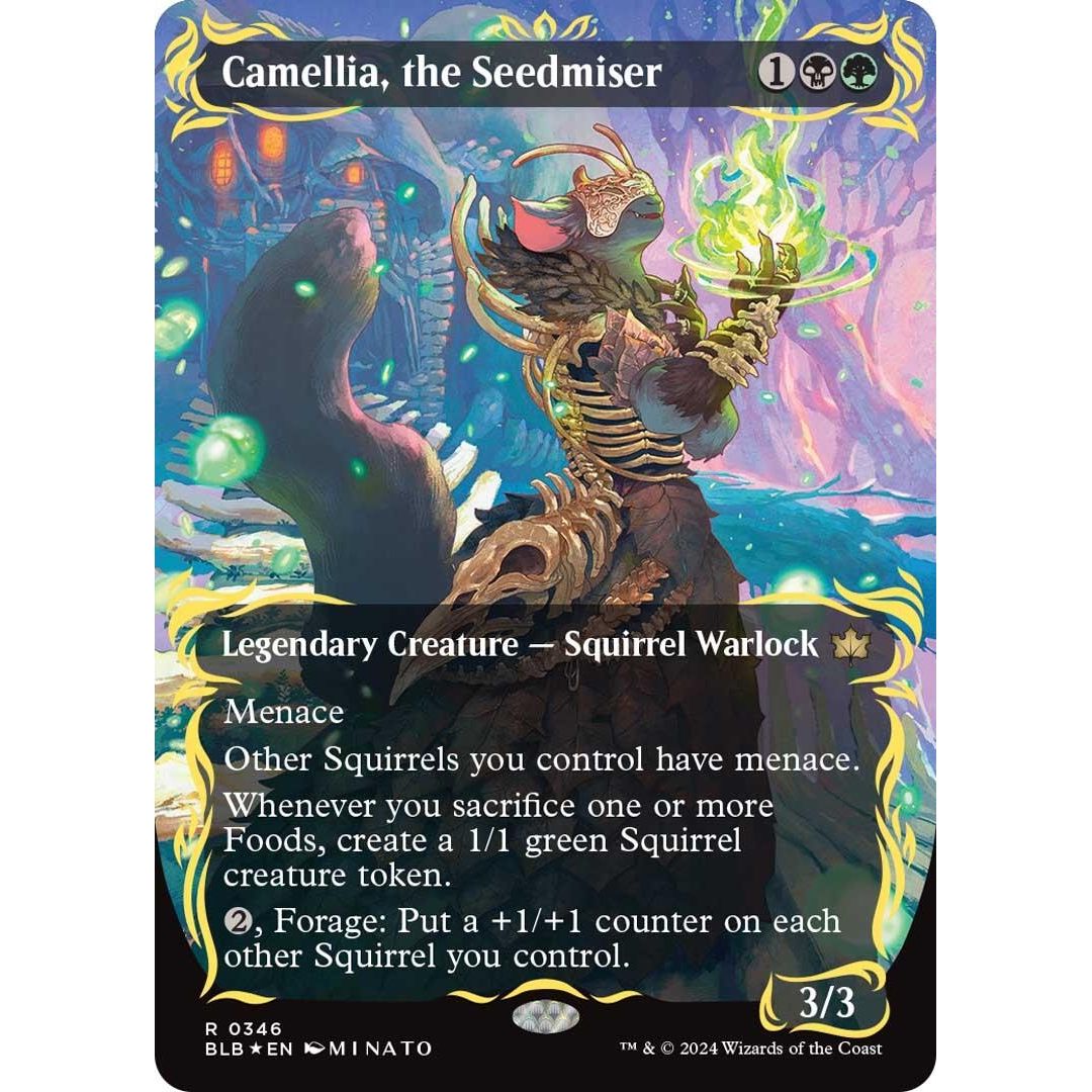 Image for Camellia, the Seedmiser (Borderless) (Raised Foil) (346) (BLB) - Magic: The Gathering
