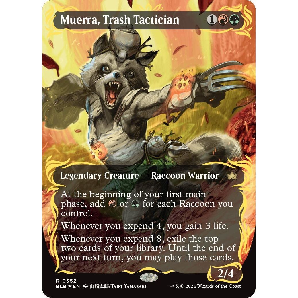 Image for Muerra, Trash Tactician (Borderless) (Raised Foil) (352) (BLB) - Magic: The Gathering