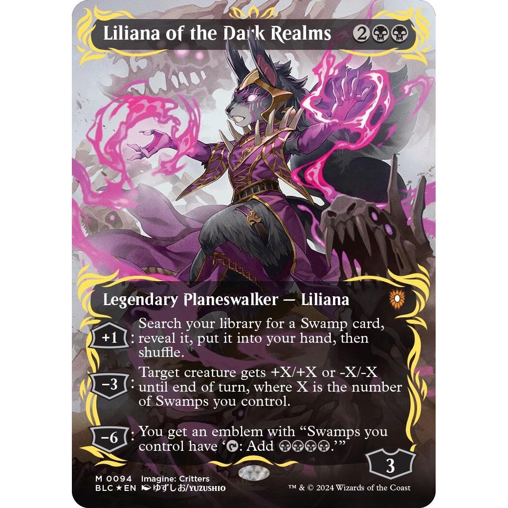 Image for Liliana of the Dark Realms (Borderless) (Raised Foil) (94) (BLC) - Magic: The Gathering