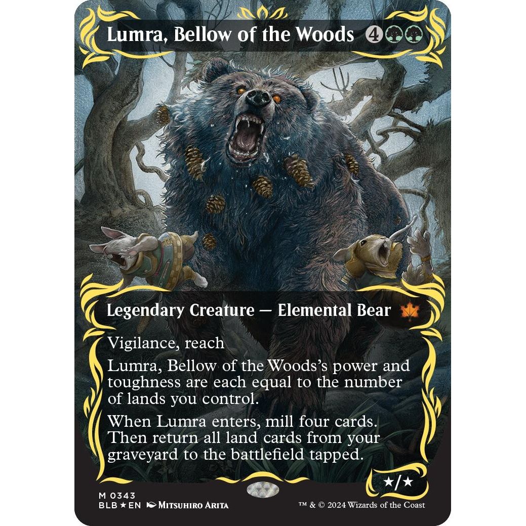 Image for Lumra, Bellow of the Woods (Borderless) (Raised Foil) (343) (BLB) - Magic: The Gathering