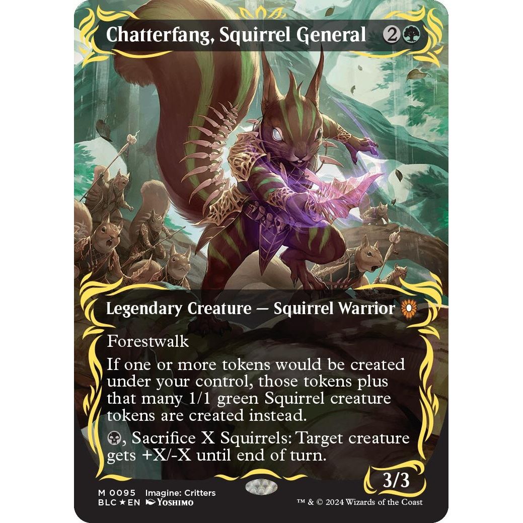 Image for Chatterfang, Squirrel General (Borderless) (Raised Foil) (95) (BLC) - Magic: The Gathering