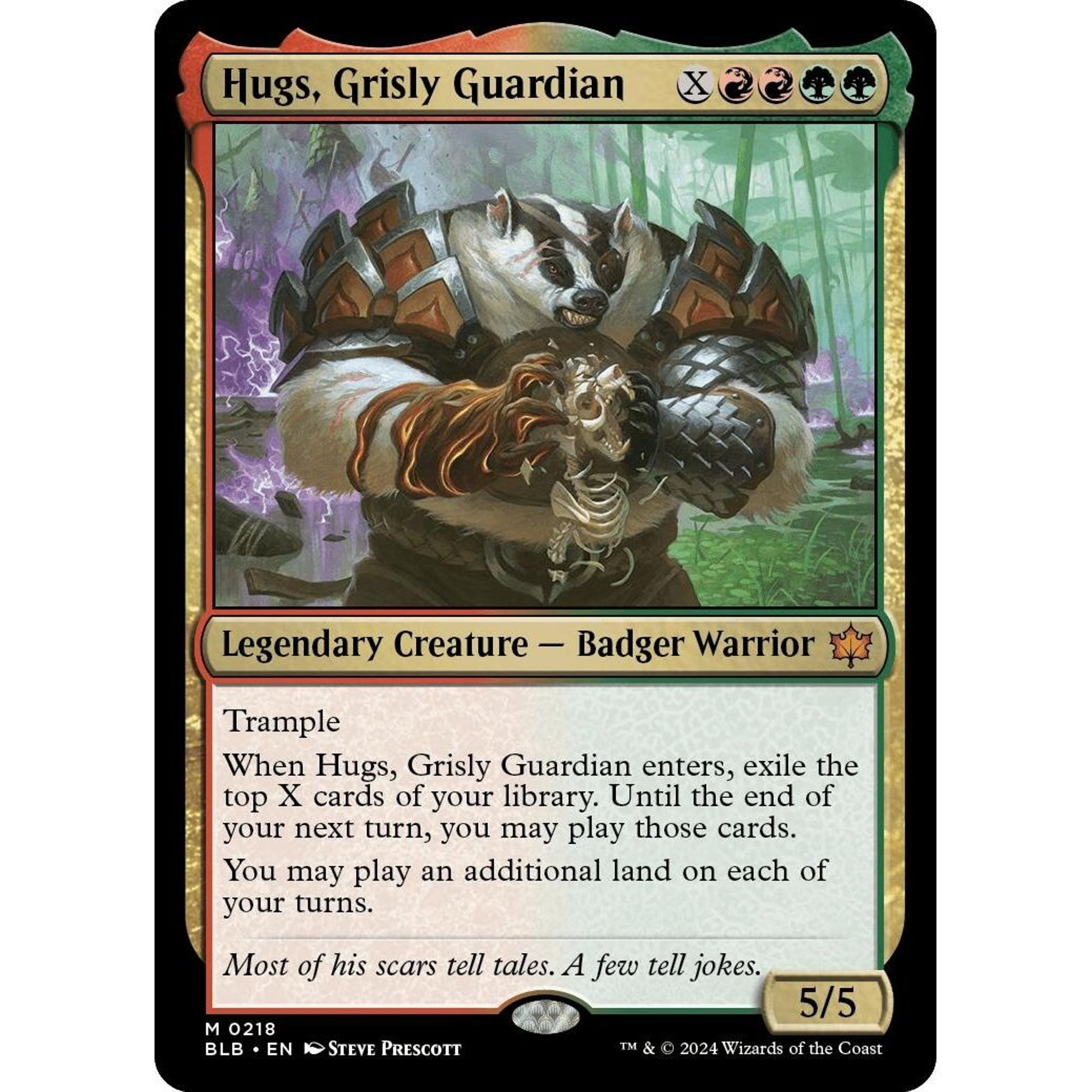 Image for Hugs, Grisly Guardian (218) (BLB) - Magic: The Gathering