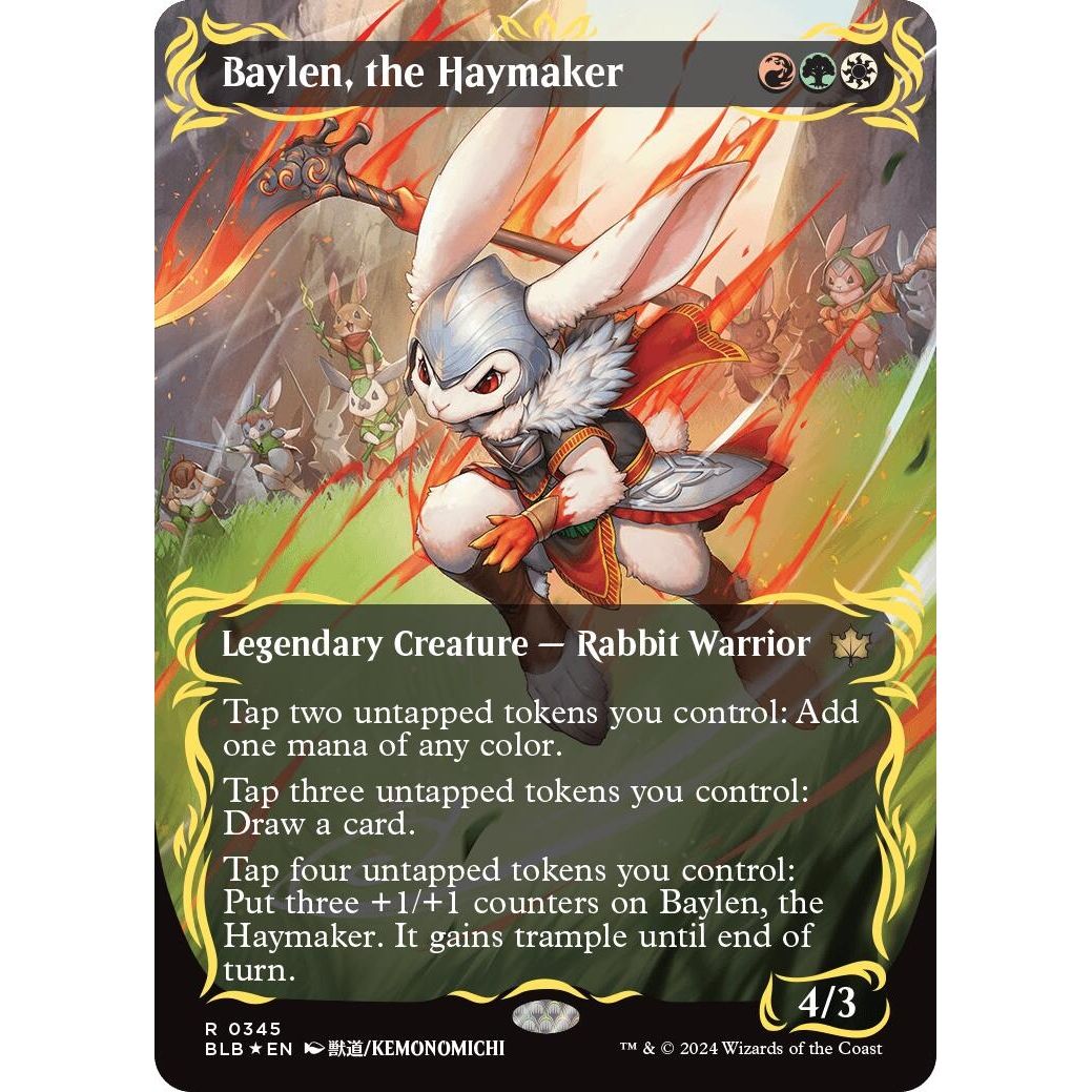 Image for Baylen, the Haymaker (Borderless) (Raised Foil) (345) (BLB) - Magic: The Gathering