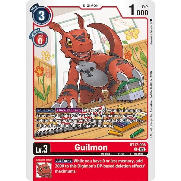 Image for Guilmon (BT17-008 U) (BT17) - Digimon Card Game