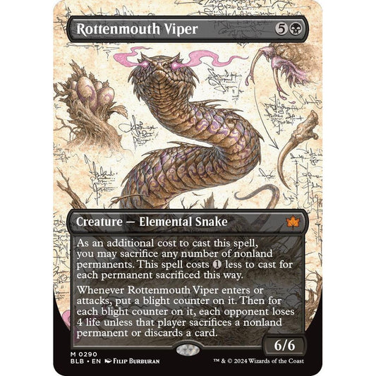 Image for Rottenmouth Viper (Borderless) (290) (BLB) - Magic: The Gathering