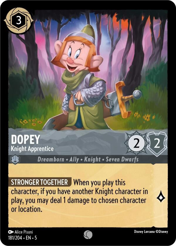 Image for Dopey - Knight Apprentice (181/204) (5) - Disney Lorcana
