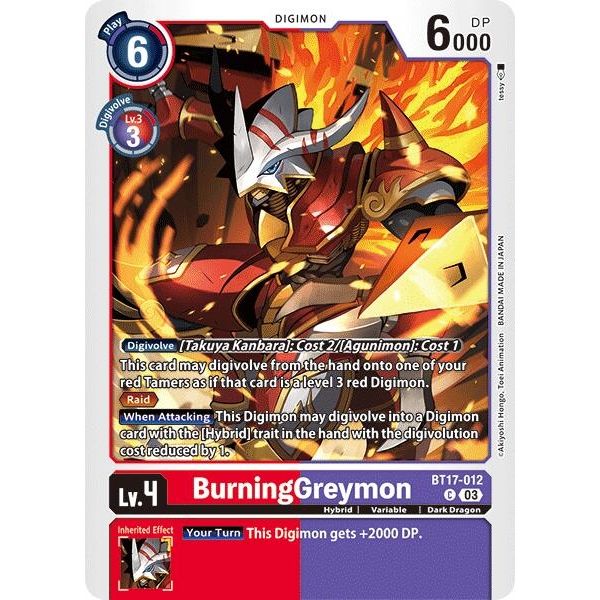 Image for BurningGreymon (BT17-012 C) (BT17) - Digimon Card Game