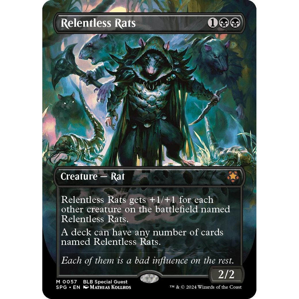 Image for Relentless Rats (Borderless) (57) (SPG) - Magic: The Gathering