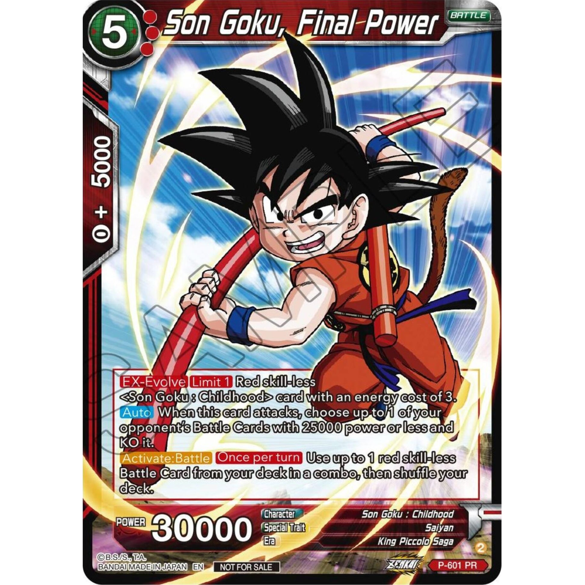 Image for Son Goku, Final Power (Zenkai Series Tournament Pack Vol.8) (P-601) (TPR) - Dragon Ball Super: Masters