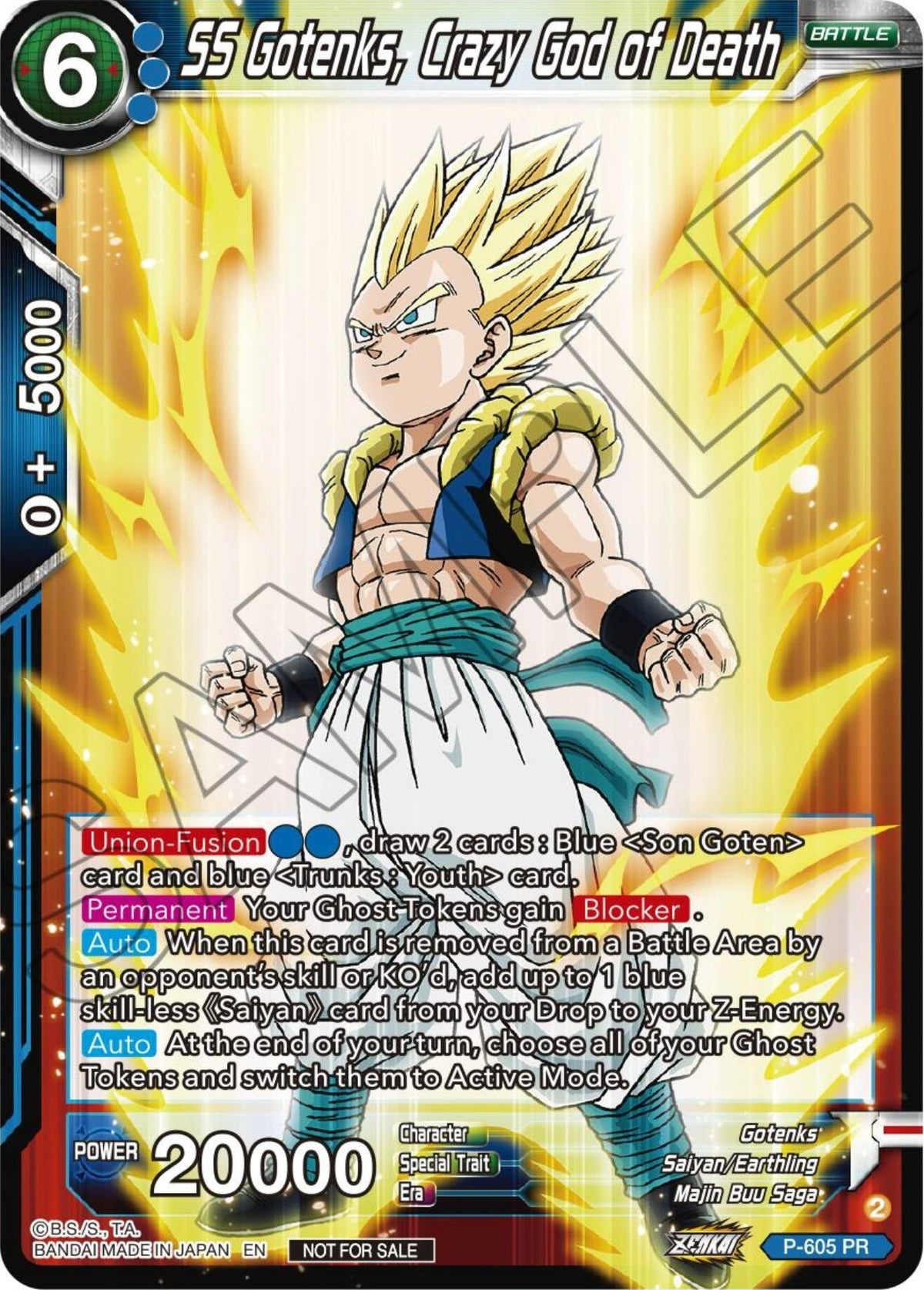 Image for SS Gotenks, Crazy God of Death (Zenkai Series Tournament Pack Vol.8) (P-605) (TPR) - Dragon Ball Super: Masters
