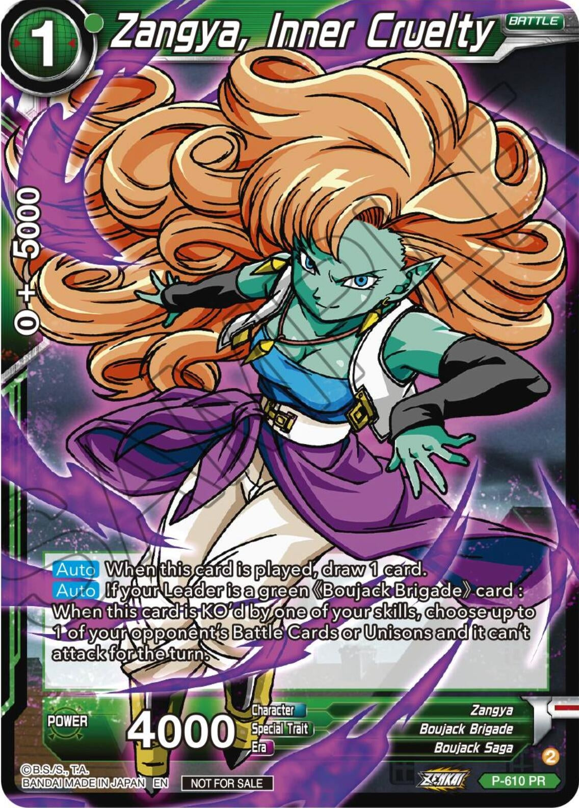 Image for Zangya, Inner Cruelty (Zenkai Series Tournament Pack Vol.8) (P-610) (TPR) - Dragon Ball Super: Masters