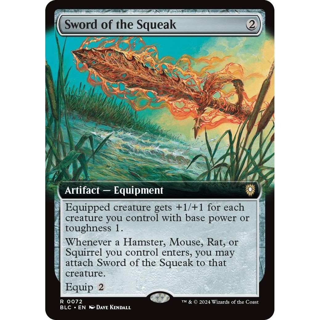 Image for Sword of the Squeak (Extended Art) (72) (BLC) - Magic: The Gathering