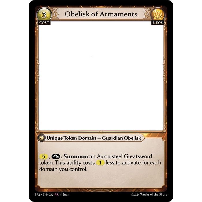 Image for Obelisk of Armaments (032) (SP2) - Grand Archive TCG