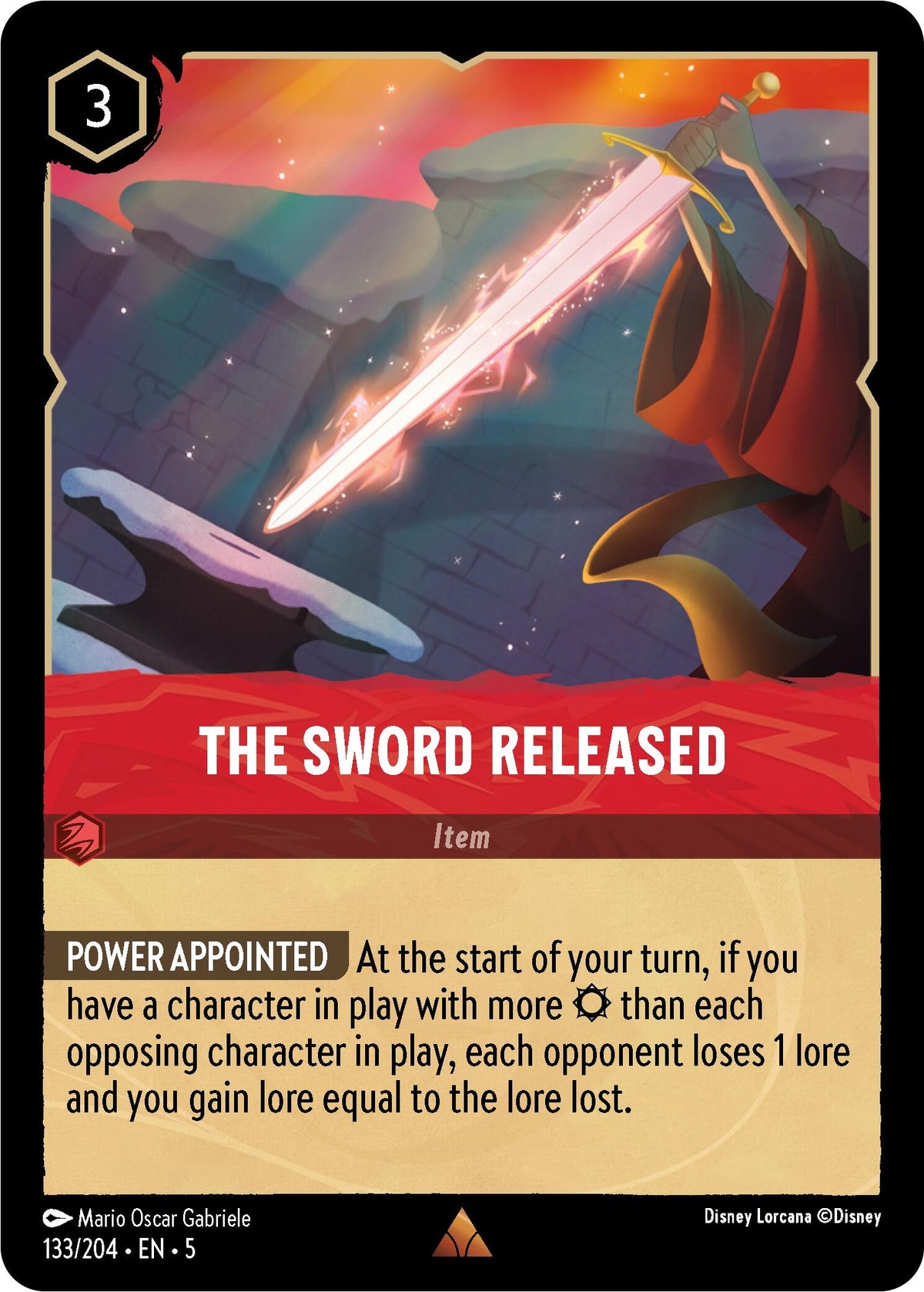 Image for The Sword Released (133/204) (5) - Disney Lorcana