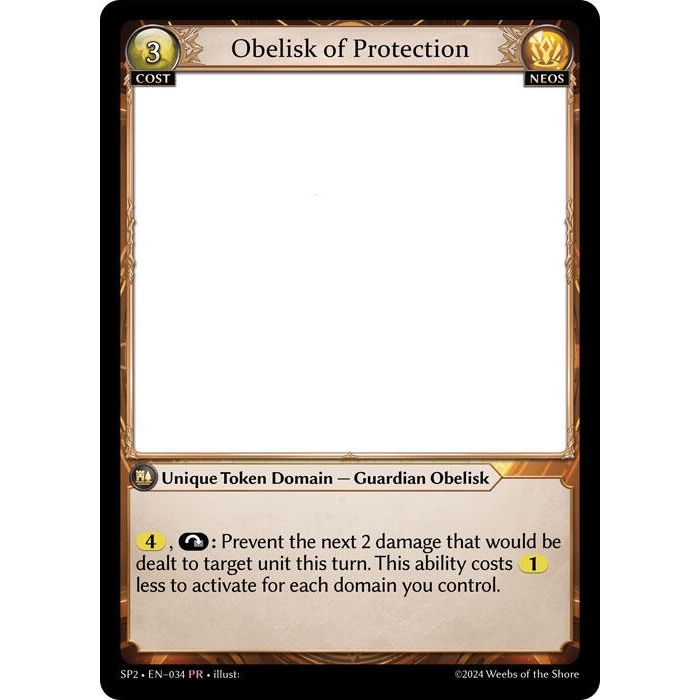 Image for Obelisk of Protection (034) (SP2) - Grand Archive TCG