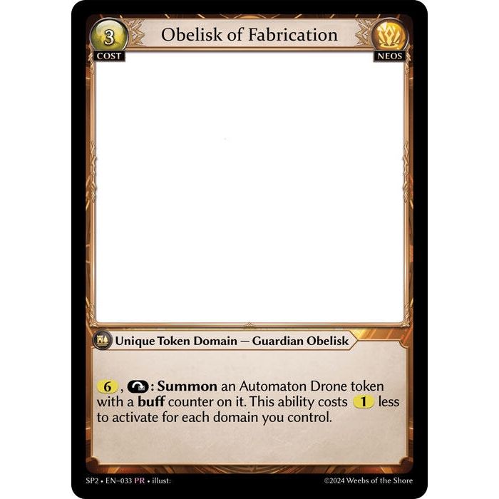 Image for Obelisk of Fabrication (033) (SP2) - Grand Archive TCG