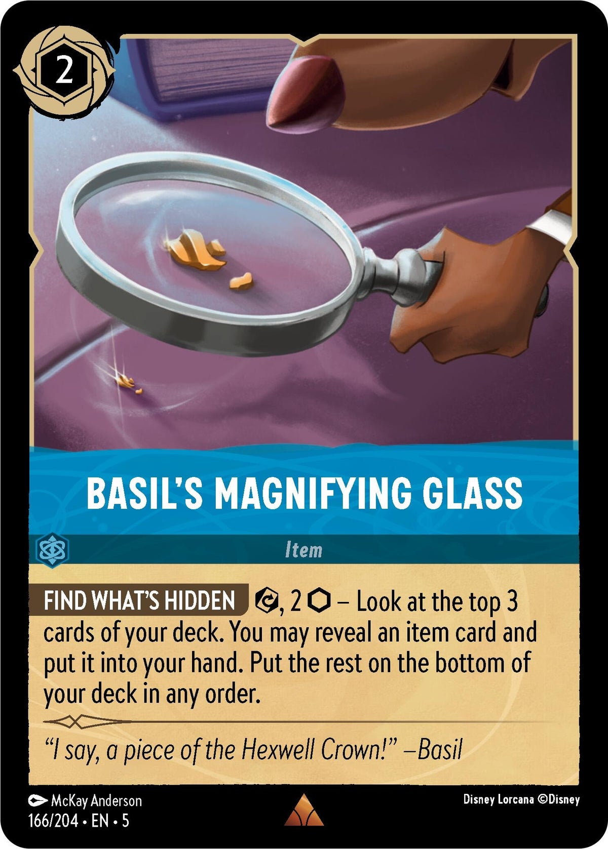 Image for Basil's Magnifying Glass (166/204) (5) - Disney Lorcana