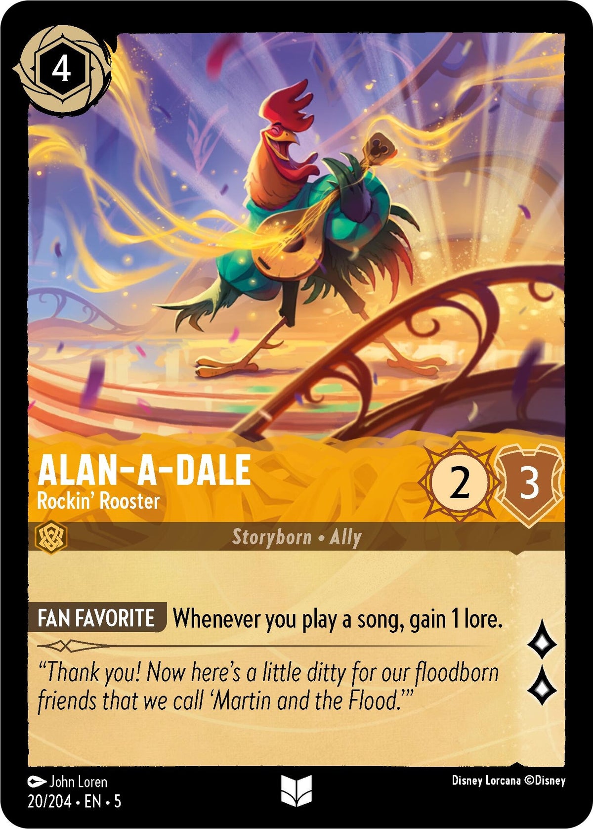 Image for Alan-A-Dale - Rockin' Rooster (20/204) (5) - Disney Lorcana