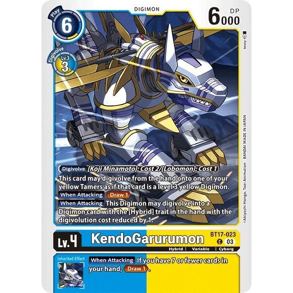Image for KendoGarurumon (BT17-023 C) (BT17) - Digimon Card Game