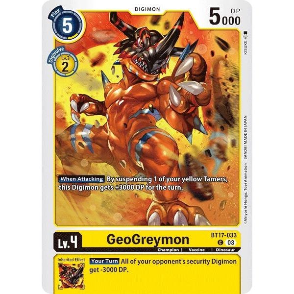Image for GeoGreymon (BT17-033 C) (BT17) - Digimon Card Game