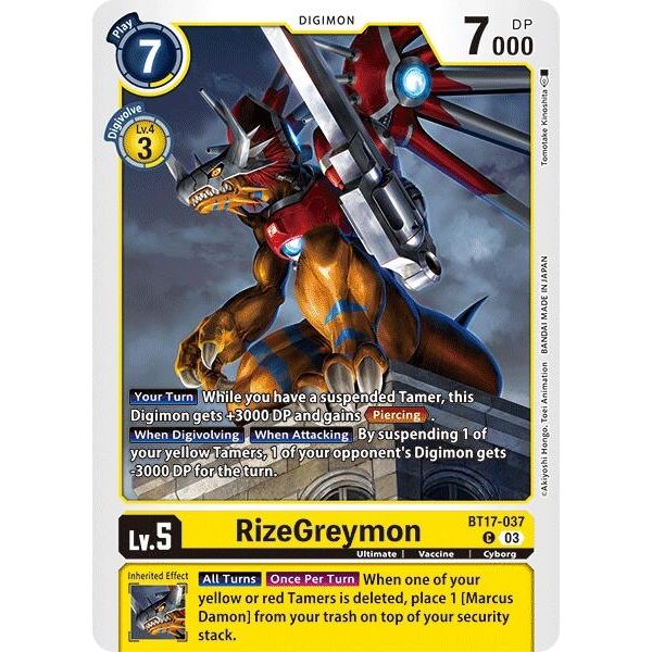 Image for RizeGreymon (BT17-037 C) (BT17) - Digimon Card Game