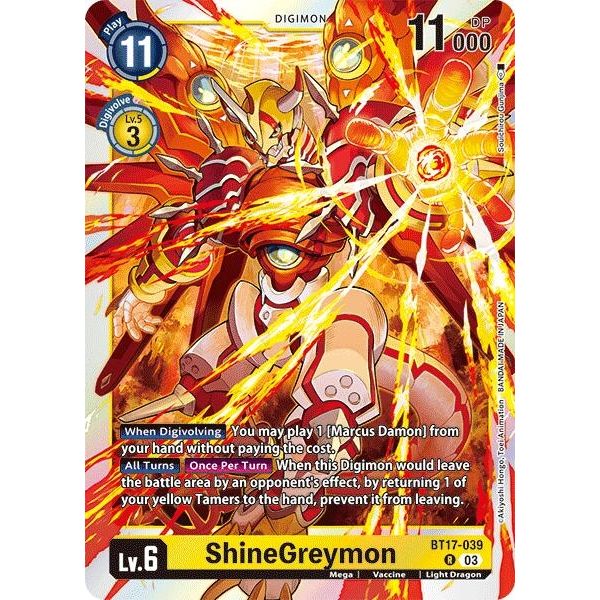 Image for ShineGreymon (BT17-039 R) (BT17) - Digimon Card Game