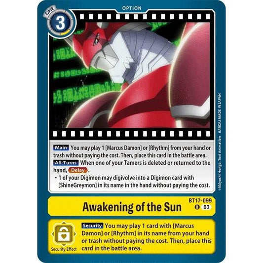 Image for Awakening of the Sun (BT17-099 U) (BT17) - Digimon Card Game