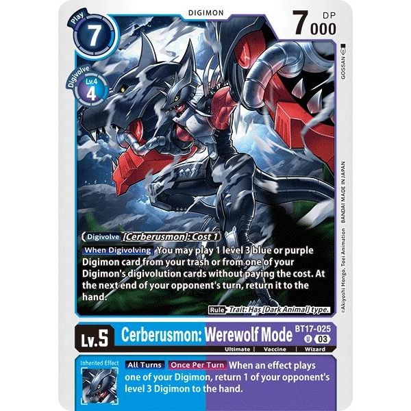 Image for Cerberusmon: Werewolf Mode (BT17-025 U) (BT17) - Digimon Card Game