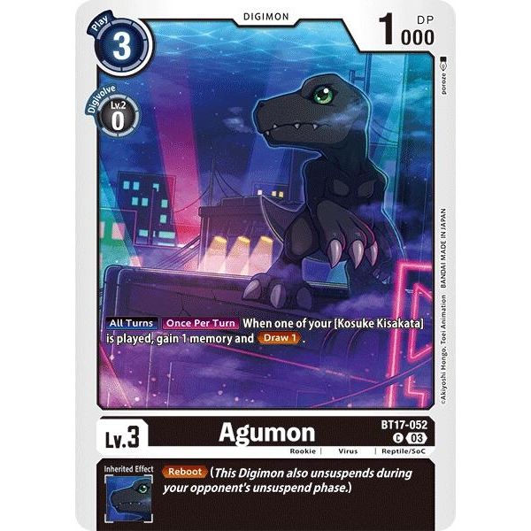 Image for Agumon - BT17-052 (BT17-052 C) (BT17) - Digimon Card Game