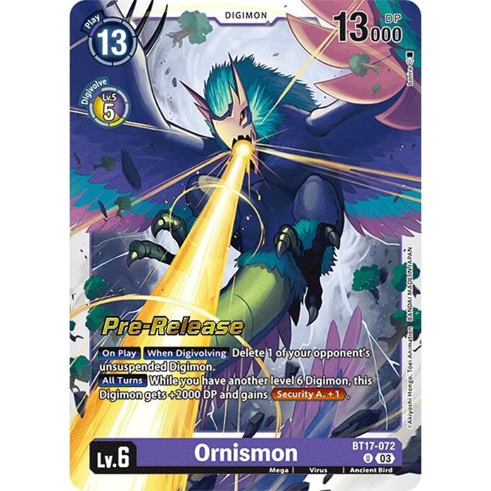 Image for Ornismon (BT17-072 U) (BT17_PR) - Digimon Card Game