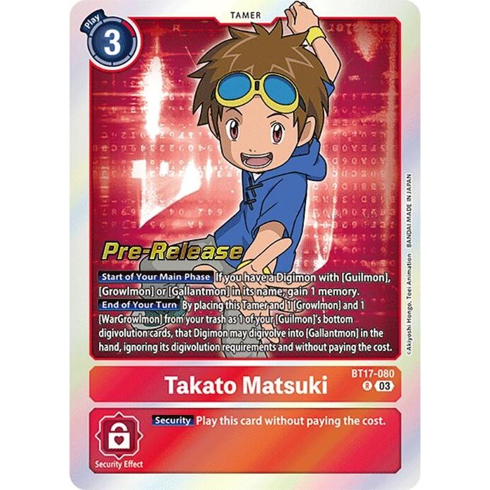 Image for Takato Matsuki (BT17-080 R) (BT17_PR) - Digimon Card Game