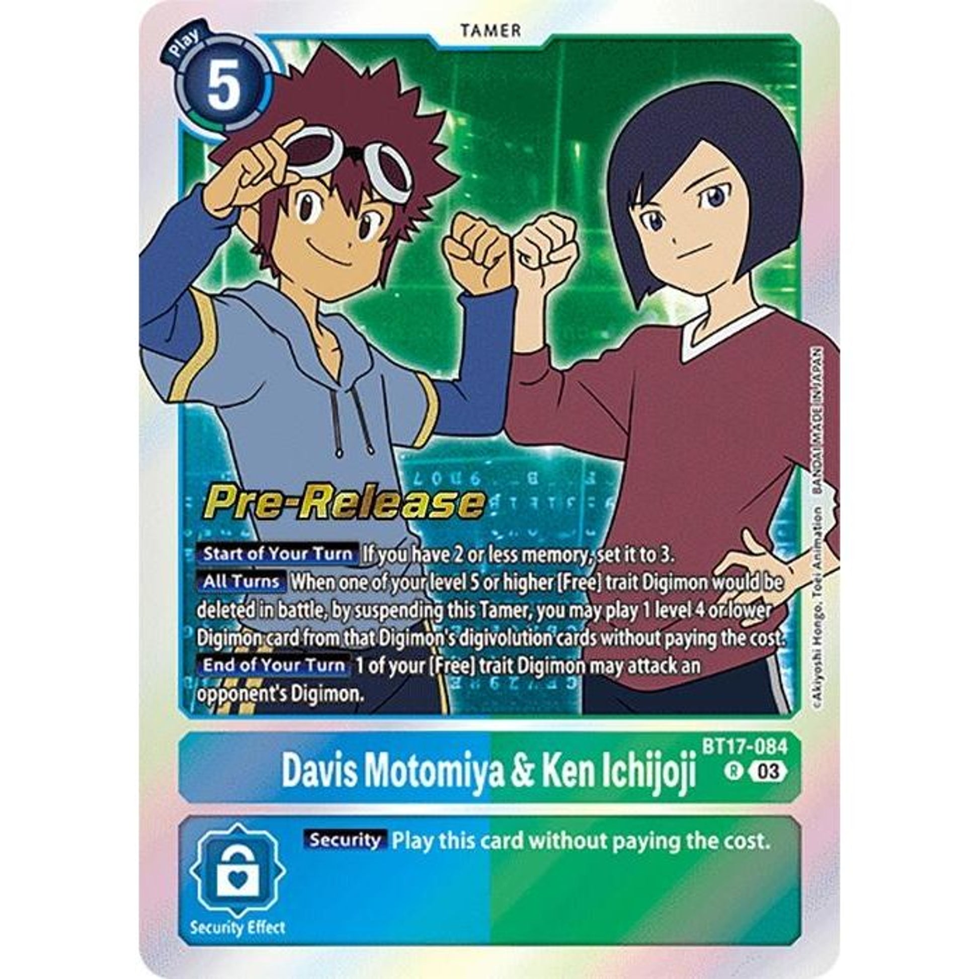 Image for Davis Motomiya & Ken Ichijoji (BT17-084 R) (BT17_PR) - Digimon Card Game