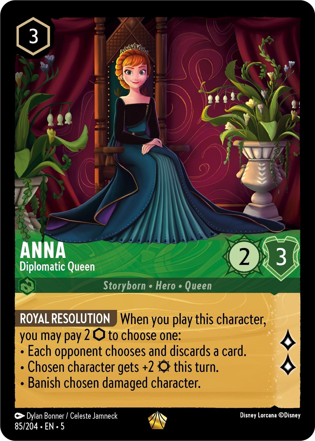 Image for Anna - Diplomatic Queen (85/204) (5) - Disney Lorcana