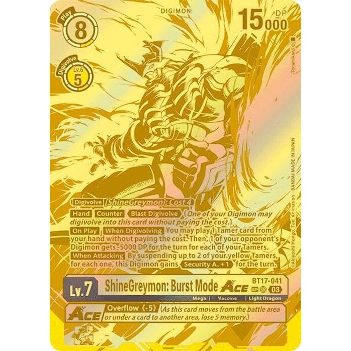 Image for ShineGreymon: Burst Mode ACE (Textured) (BT17-041 SR) (BT17) - Digimon Card Game