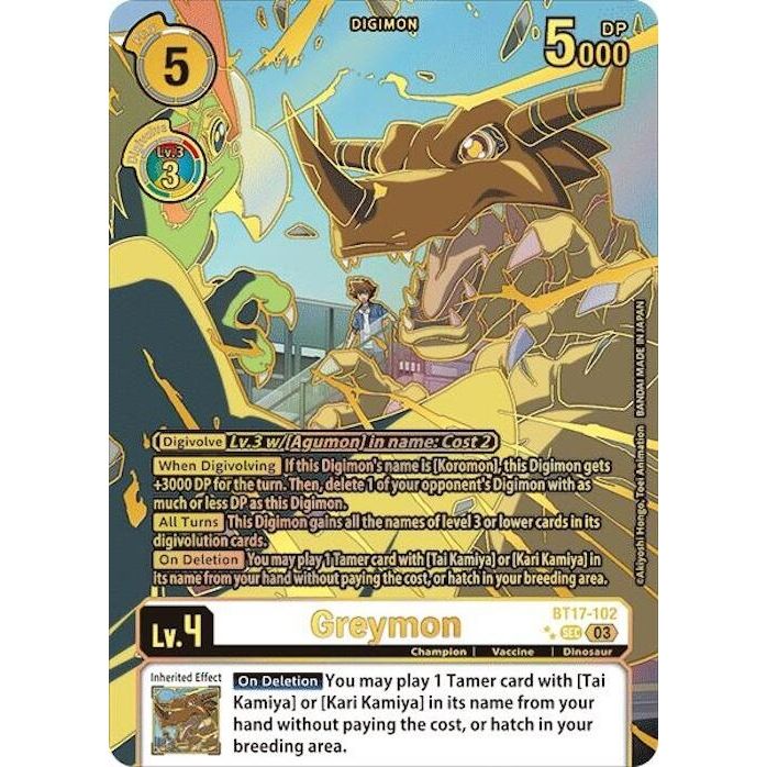 Image for Greymon (Right) (Textured) (BT17-102 SEC) (BT17) - Digimon Card Game