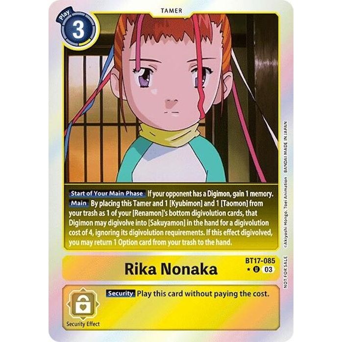 Image for Rika Nonaka (Secret Crisis: Movie Memorial Pack) (BT17-085 U) (BT17) - Digimon Card Game