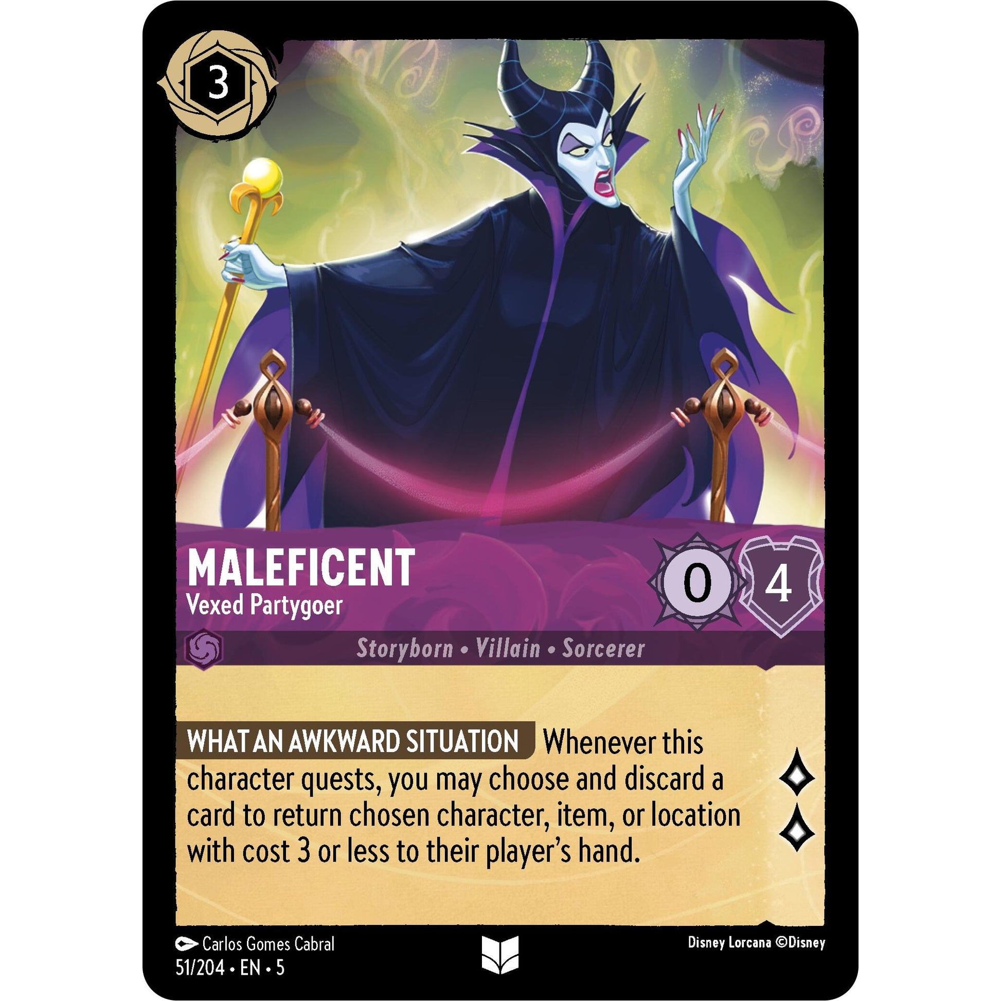 Image for Maleficent - Vexed Partygoer (51/204) (5) - Disney Lorcana