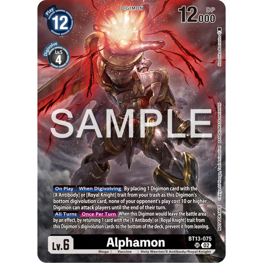 Image for Alphamon (Pre-Release Tournament Participation Card) (BT13-075 SR) (BT17_PR) - Digimon Card Game