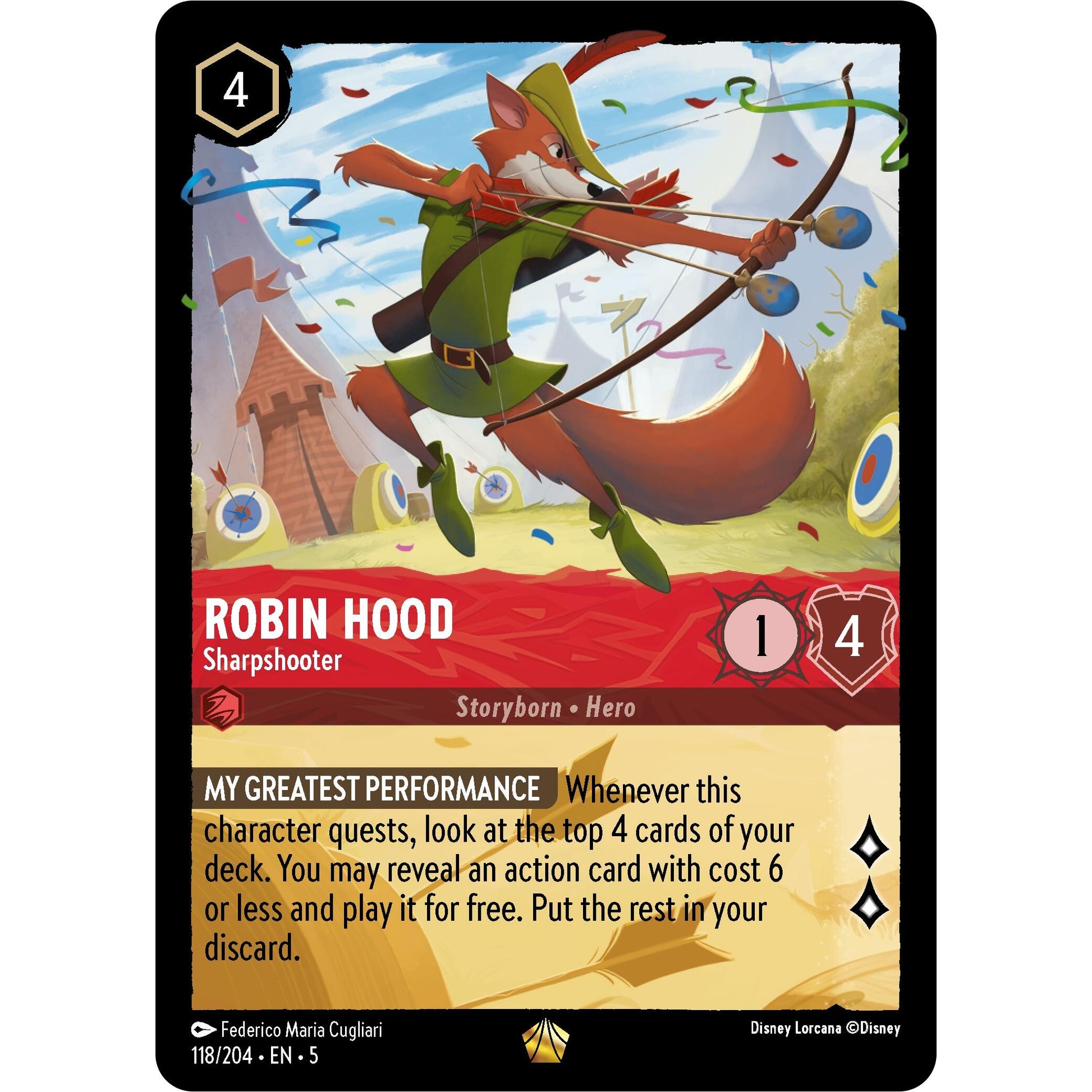 Image for Robin Hood - Sharpshooter (118/204) (5) - Disney Lorcana