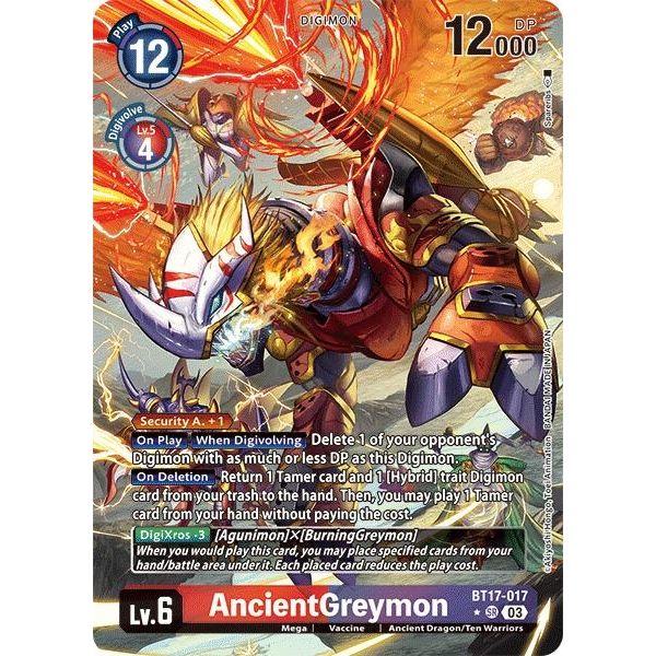 Image for AncientGreymon (Alternate Art) (BT17-017 SR) (BT17) - Digimon Card Game
