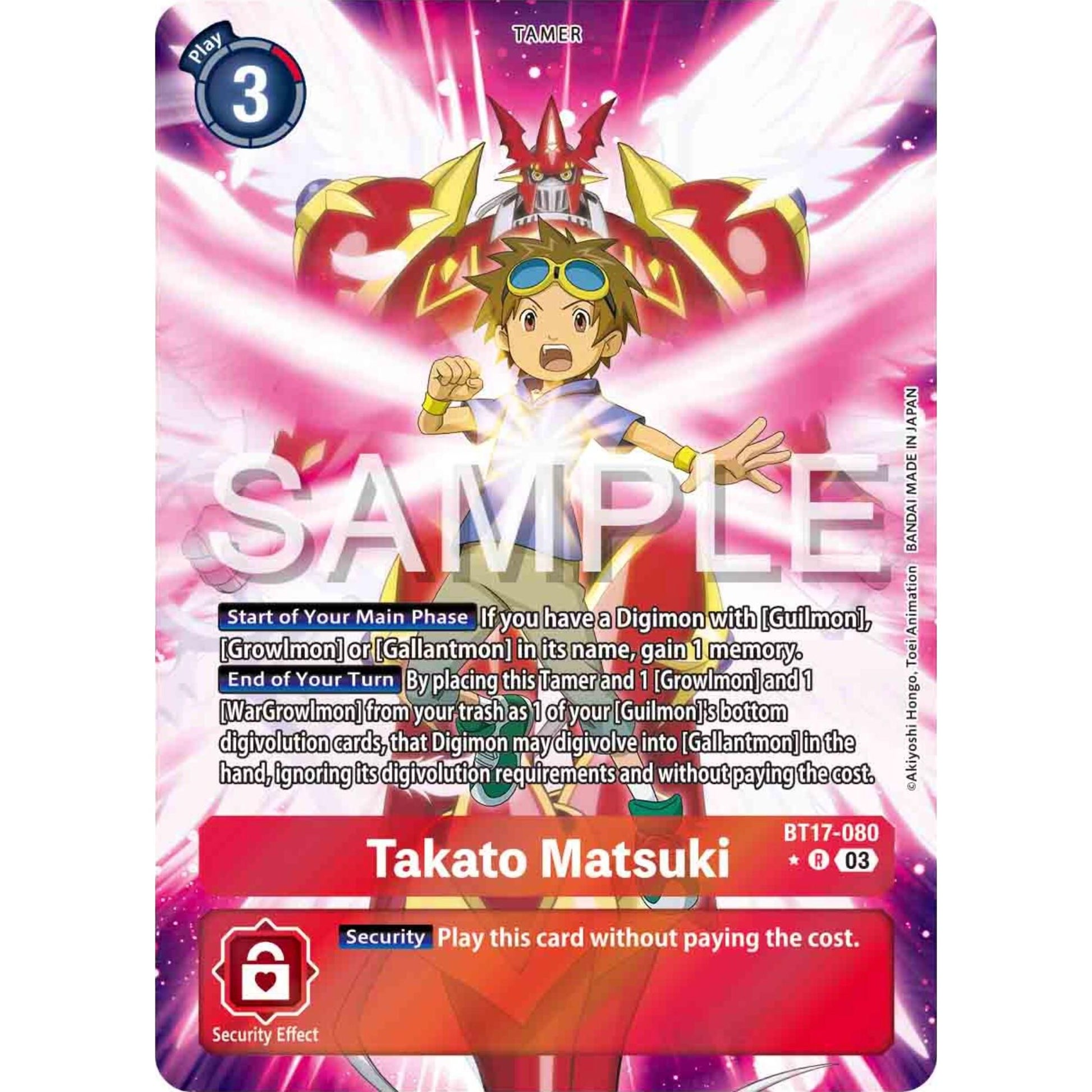 Image for Takato Matsuki (Alternate Art) (BT17-080 R) (BT17) - Digimon Card Game