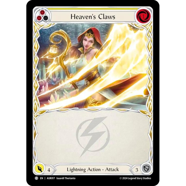 Image for Heaven's Claws (Yellow) (AUR017) - Flesh and Blood TCG