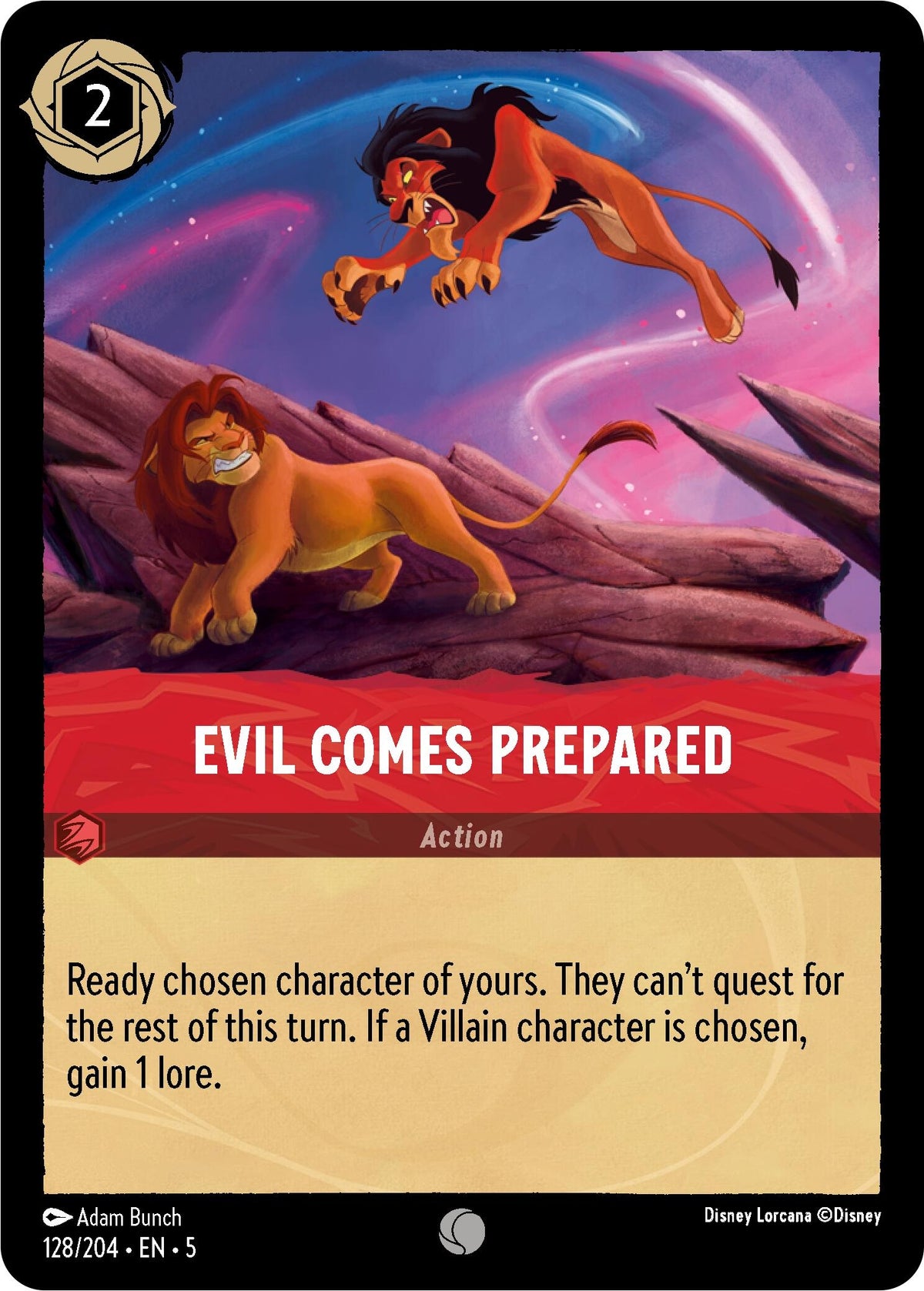 Image for Evil Comes Prepared (128/204) (5) - Disney Lorcana
