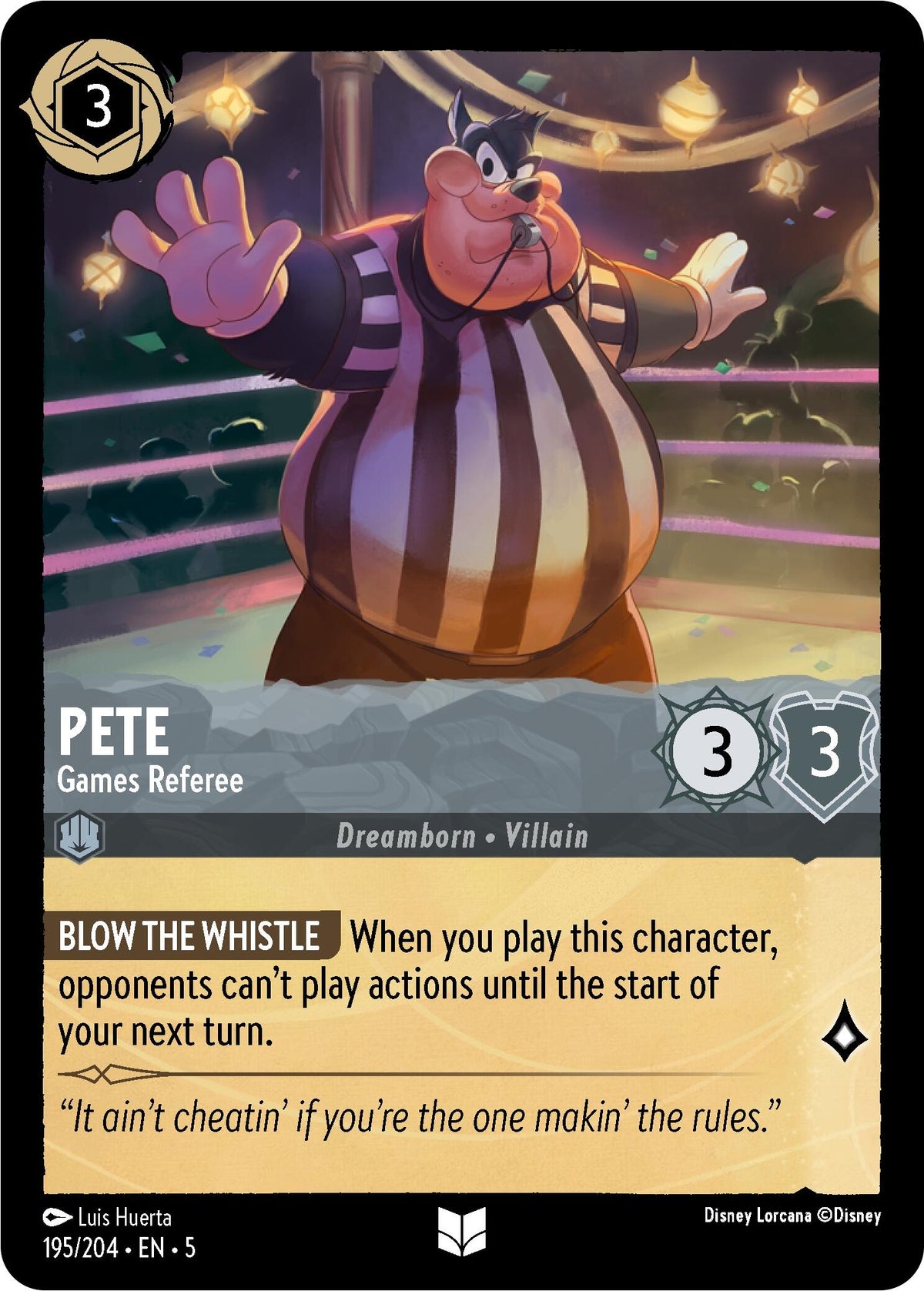 Image for Pete - Games Referee (195/204) (5) - Disney Lorcana